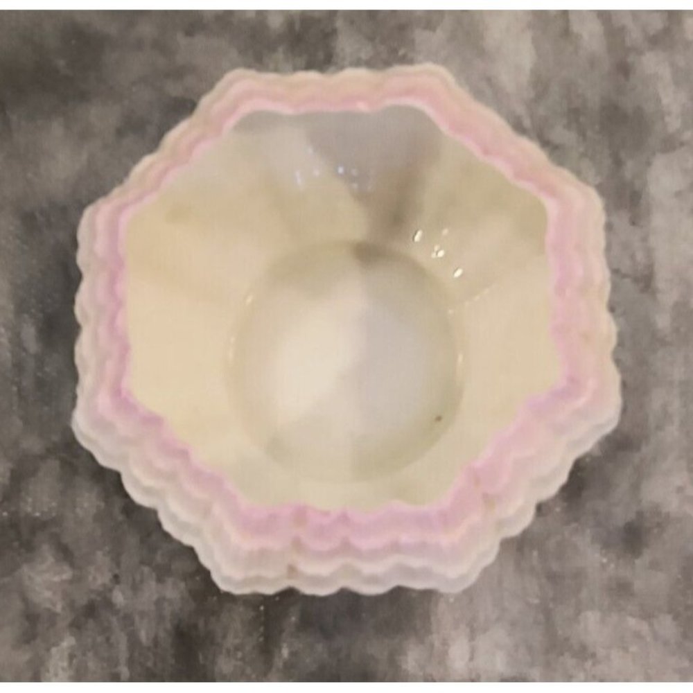 Vintage Tridacna Pink Ireland Bellcek Open Sugar Bowl - Picture 3 of 4